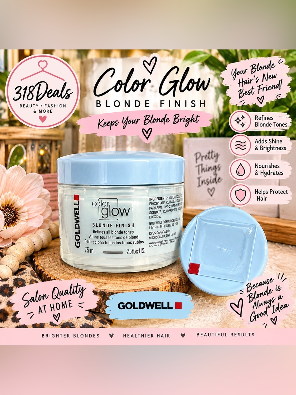 dwell Color Glow Blonde Finish Cream - Light Blue & White Packaging